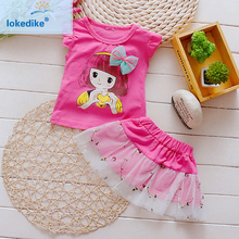 Wholesale Baby Girl Clothes Summer 2016 New Toddler Girls Clothing Set Boutique Kids Girls Dress Dresses T-shirt+Skirt T530
