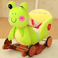 Kingtoy Plush Baby Rocking Chair Children Wood Swing Seat Kids Outdoor Ride on Rocking Stroller Toy