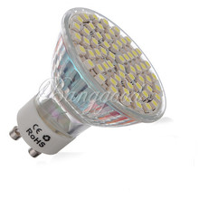 10pcs GU10 3528 SMD 60 LED Pure White Sportlight Bulb Lamp 220V Energy Saving Free Shipping