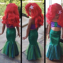 New Arriving 2016 Two Pieces Children Baby Girls Little Mermaid Tail Bow Bikinis Set 2pcs Costume Swimwear Outfits Dress Cute