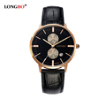 LONGBO Brand Lovers Genuine Leather Watch 2016 Women Casual Simple Quartz Watch Men Sports Waterproof Wristwatch