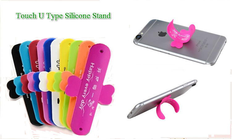 2pcs Phone Mount Smartphone Touch U Type Silicone ...