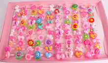 Wholesale 10pcs Mix Lot Animals Flower Heart Assorted Baby Girl Children s Cartoon Rings Free Shipping