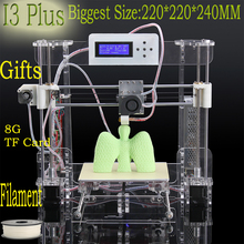 2016 Big size 210*210*210mm High Quality Precision Reprap Prusa i3 DIY 3d Printer kit with 1 Filament 8GB SD card and LCD Free &