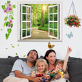 Fake Window 3D Wall Sticker Creative Mural Sticker DIY Home Decor for Living Room Kids Rooms
