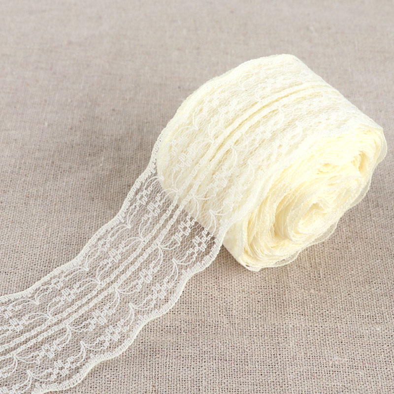 Description Picture 6 of item10Meters/Roll 4.5cm Beautiful Lace Trim  DIY Apparel Sewing & Fabric Wedding Christmas Decoration Floral Embroidered Lace Ribbon