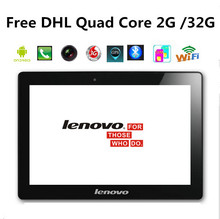 Free DHL lenovo tablet 10 inch MT6582 A101 Quad Core 3G 1024*600 5.0MP 2GB 32GB Android 4.4 Bluetooth GPS table 2 SIM Card 10.1
