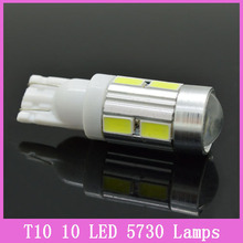 2x T10 W5W 194 LED 5630/5730 10 smd led auto car turn signal external light Lamp bulb with lens 12V