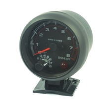 3 75 inch Black white shell light LED Tachometer gauge RPM car 0 8000 rpm free