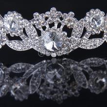 New 2014 Women s Fashion Elegant Crystal Rhinestone Sunflower Crown Headband Veil Tiara Wedding Bridal Prom