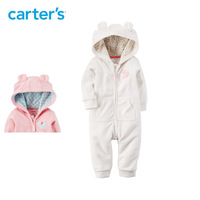 Carters Pink Winter Long-sleeved Leotard Baby Thick Fleece Bear Ears Kids Clothing Infants Romper Baby Boy Baby Girl Jumpsuit