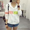 2016 Fashion women Bomber Basic Jacket Pocket Zipper hooded Cartoon print outwear plus size