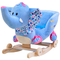 Kingtoy Plush Baby Rocking Chair Children Wood Swing Seat Kids Outdoor Ride on Rocking Stroller Toy