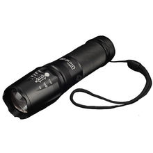LED Flashlight 3000lumen cree xm l2 zoomable led torch suitable for 18650 26650 AAA black aluminum