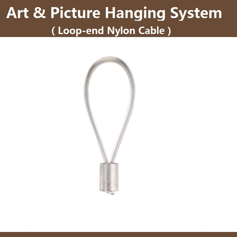 Free shipping,Loop end Transparent nylon cable 120cm,picture hanging