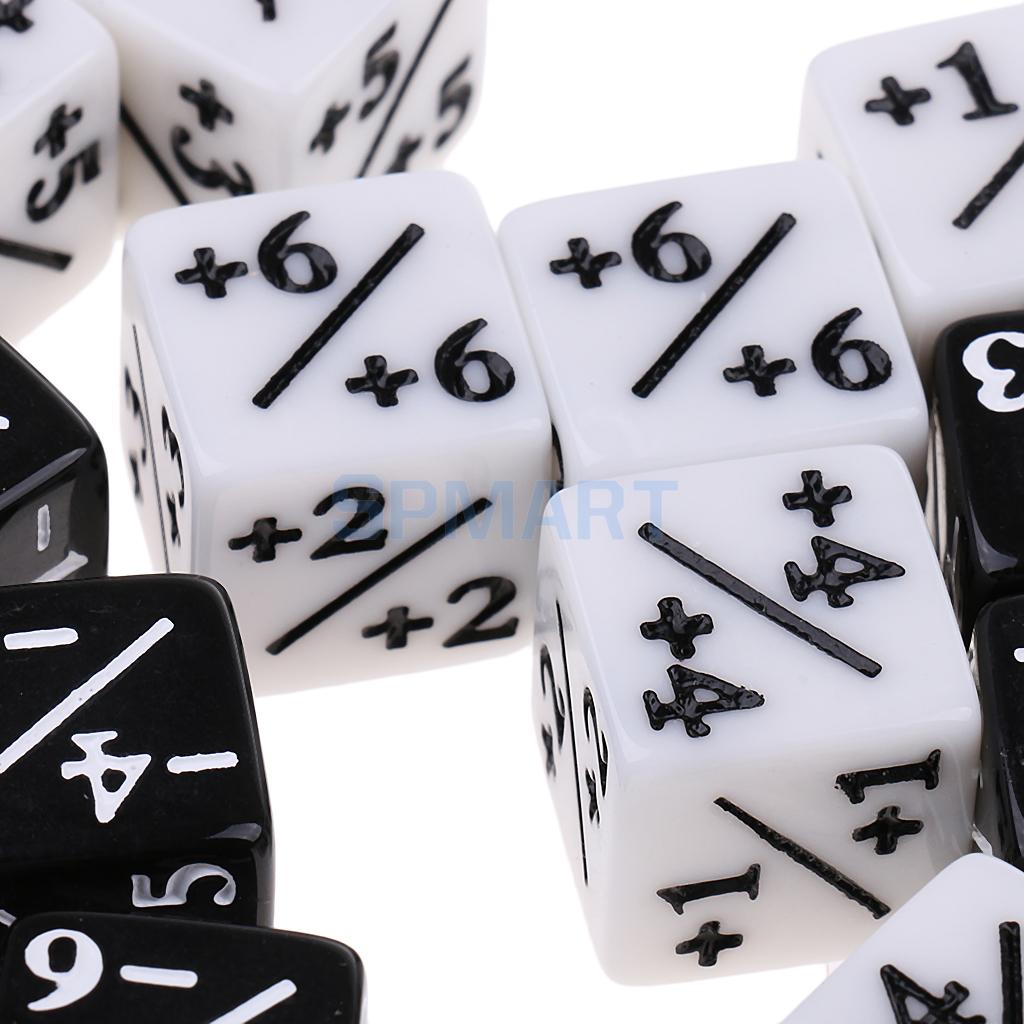 20x Plastic 6-sided Dice Minus Plus D6 for Kids Math Learning Education Toy 