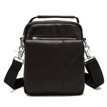2016 Genuine Cowhide Leather Man’s Shoulder Bag Fashion Crossbody Bag High Quality Leather Handbag Small Coffee Zipper Bags Men