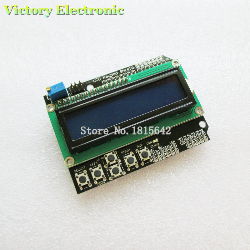 Гаджет  LCD Keypad Shield LCD1602 LCD 1602 Module Display For Arduino Blue Screen Backlight New Wholesale Electronic None Электронные компоненты и материалы