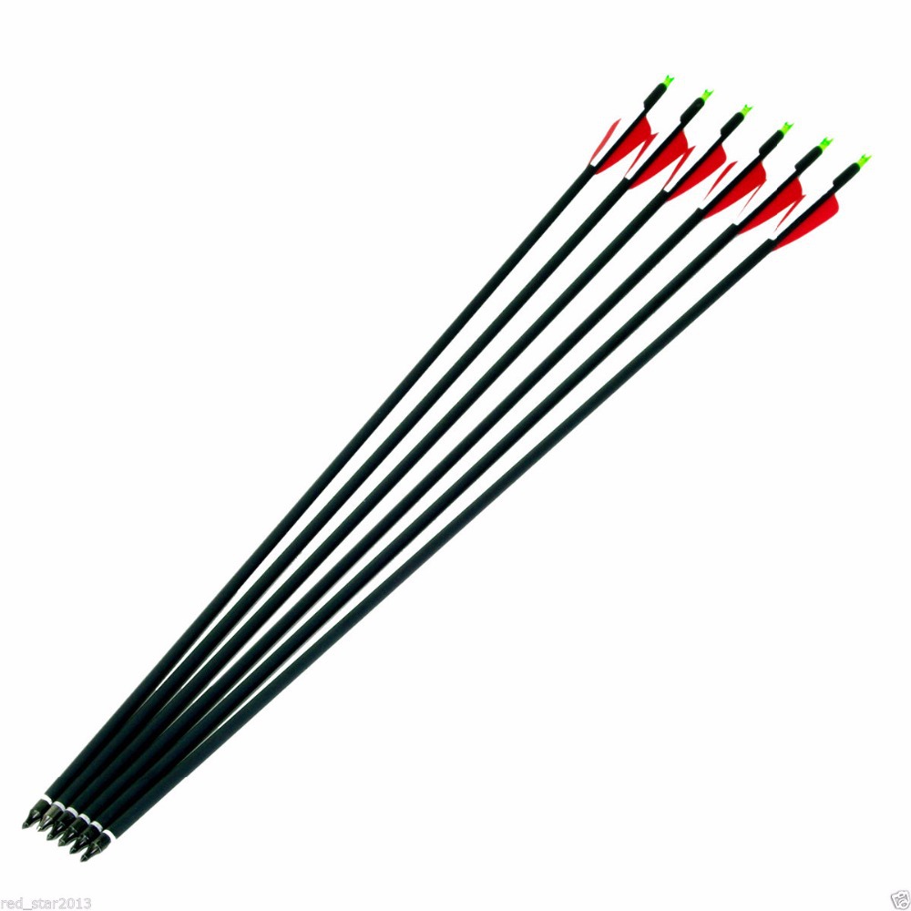 6pcs lot Replaceable arrowhead 30 Length Carbon Arrow Flechas Carbono Archery Arrow Spine 500 for compound