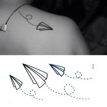 Paper Airplane flash tattoos New Design Fashion Temporary Tattoo Stickers Temporary Body Art Waterproof Tattoo Pattern