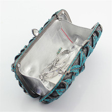 Free shipping High quality crystal rhinestones diamonds bag women clutch handbag leaf shape evening bags 4