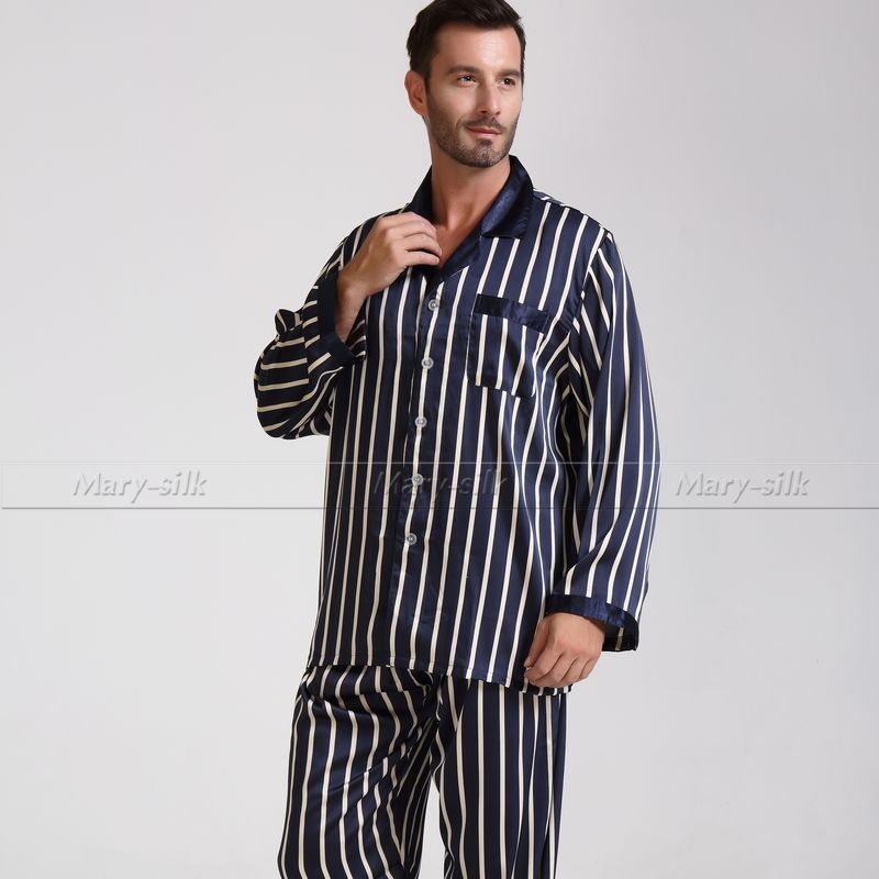 Mens Silk Satin Pajamas Set Pajama Pyjamas PJS Set Sleepwear Nightwear Loungewear S M L XL