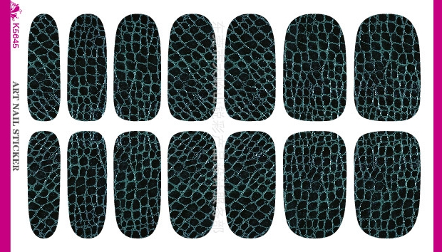 3D Black Background Dark Green font b Tartan b font Water Transfer Design Nails Stickers Manicure