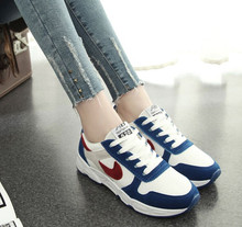 Korean Style Women Shoes Height increasing Women Sneakers Mixed Colors Wedge Sneakers For Women Sport Shoes