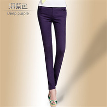 Drop Ship Colored Stretch Fashion Female Candy Colored Pencil Women s Pants Sexy Elastic Cotton Jeans
