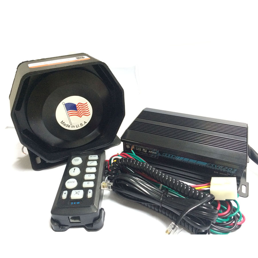 200W Car Alarm Siren Electronic Horn ESV6203 Host+Ultra Slim Metal