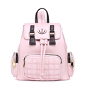 Lovely Cartoon Backpack 2016 New Fashion Drawstring Flap Plaid Bag Women Korean Trendy Preppy Style Designer