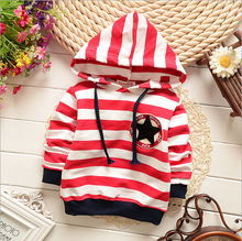 New 2015 Children hoodies baby boys girls Hoodies striped outerwear Children Long sleeve fashion t shirt