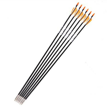 Hot 6pcs lot Fiberglass Arrow with Orange Plastic Feather for Recurve Bow Long Bow Arrow Hunting