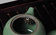 Longquan Kiln Celadon Handmade Ware Xishi Teapot 2 Cup Kungfu Tea Set 260ml