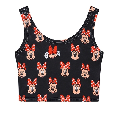 7 colors vest Women colorful love pink cartoon covered crop tops tanks Print bustier Clothes sexy