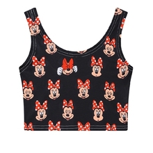 7 colors vest Women colorful love pink cartoon covered crop tops tanks Print bustier Clothes sexy