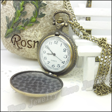 New Steampunk Quartz Dress Pocket Watch Sailboat Ship Vintage Style Bronze Necklace Pendant Chain Clock