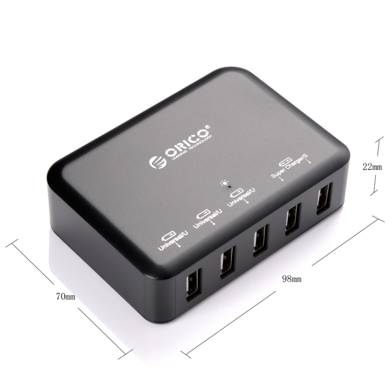 Orico DCAP-5S-BK 5-Port    USB 40  -   Iphone / Ipad / samsung-black