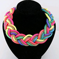  New Hot Necklace colorful hand woven style statement summer s suspension and women necklace jewelry