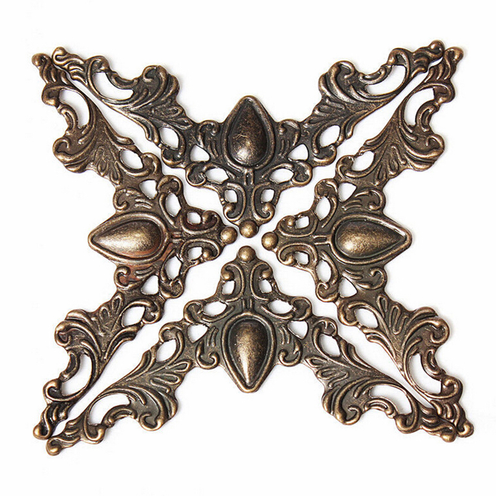 Description Picture 6 of item12Pcs Metal Book Corner Protector Box Book Scrapbook Album Corner Decorative Protector Cover For Antique Brass Jewelry Box Gift