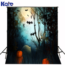 KATE theme happy halloween photographic background bat tombstone cross trick or treat pumpkins backdrops photo for studio