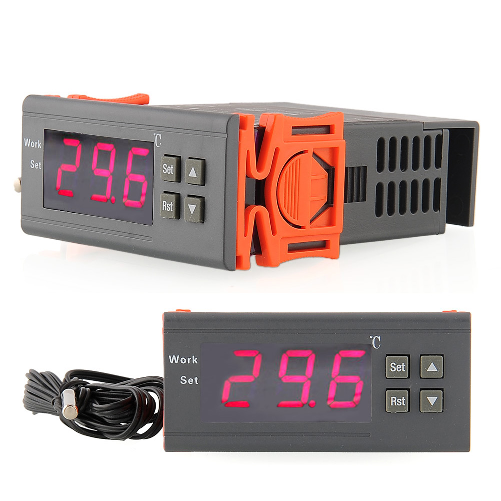Universal 220V LCD Display Temperature Controller Switch Thermostat Relay Incubation Control W Sensor