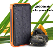 2015 New 30000mah Waterproof solar power bank bateria externa solar charger powerbank for all mobile phone for pad Fast shipping