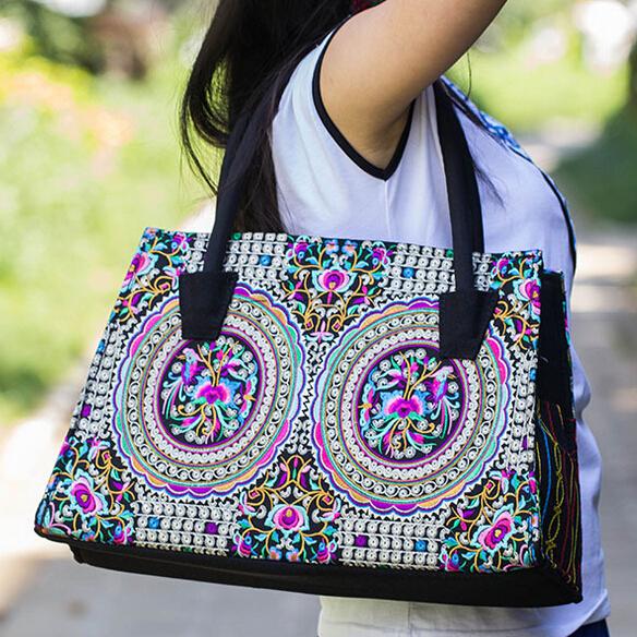 Spain Brand Women Canvas Embroidery Handbag Female Girl Hand Bag Day Clutch Bolsos Mujer Sac Femme gw0625