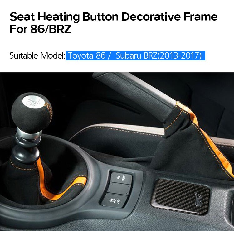 1 Piece Real Carbon Fibre Interior Center Console Seat Heat Heating Button Cover Trim Stickers for Subaru BRZ Toyota 86 Styling Decals Accessories with Seat Heat-Red