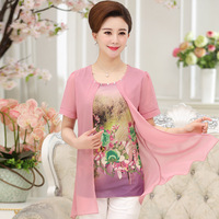 fashion-middle-age-mother-clothing-chiffon-faux-two-piece-short-sleeve-T-shirt-women-new-summer.jpg_200x200
