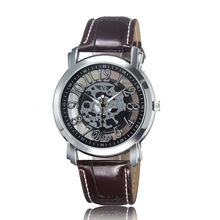 Relojes hombre 2015 hombres Skeleton reloj clásico transparente Steampunk cuarzo de acero inoxidable reloj Relogio Masculino