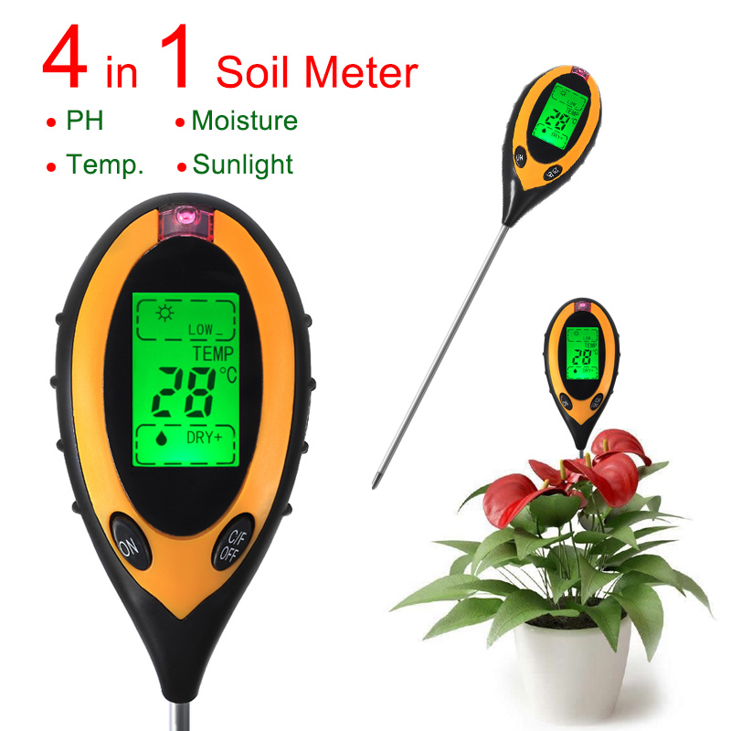 2015 New Arrival 4 in 1 Soil PH Meter Soil Moisture Meter Sunlight Moisture PH temperature