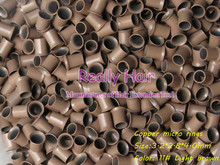 3.2*2.8*4.0mm 11#Light brown 1000pcs copper flared ring easily locks/copper tube micro link/ring /bead for i tip hair extension