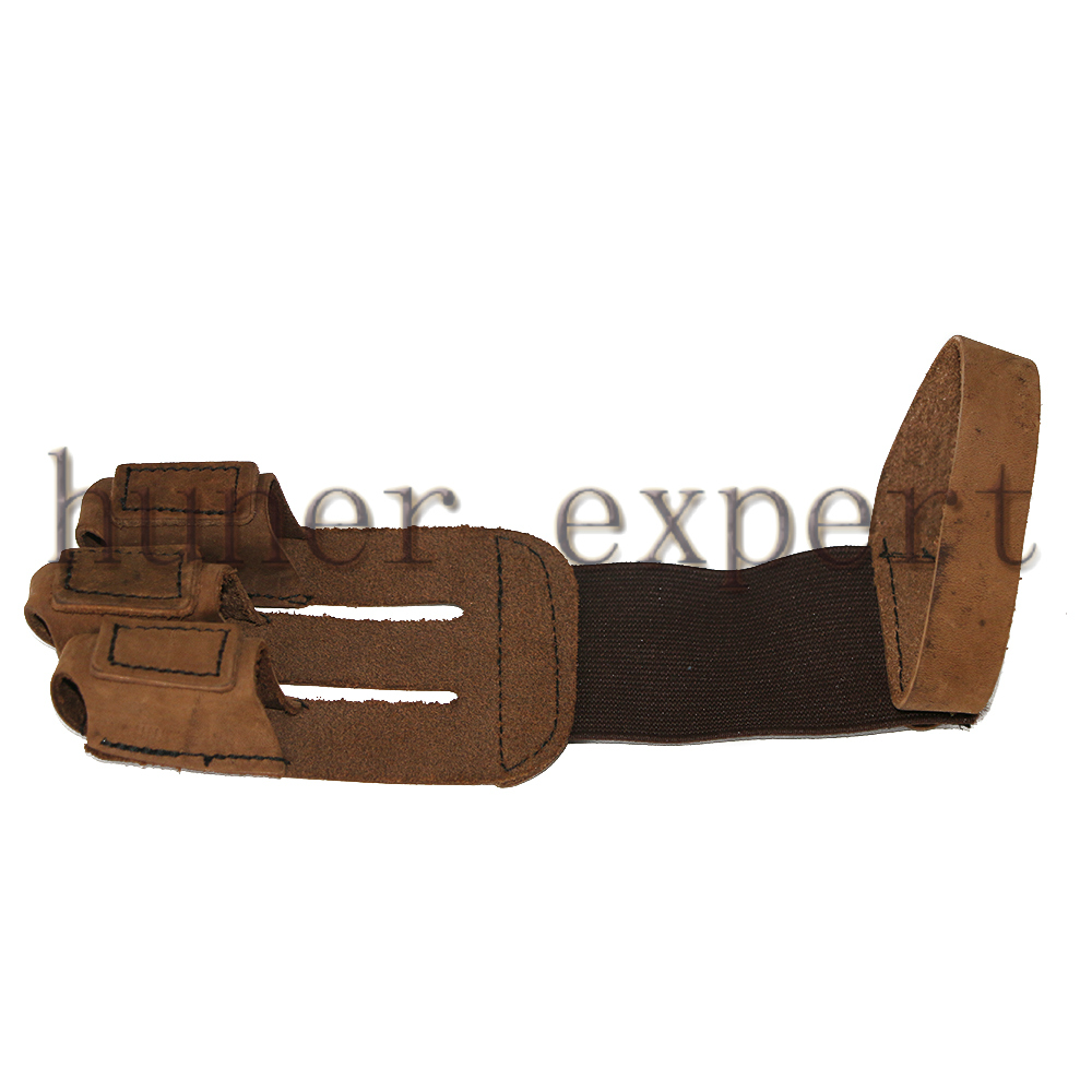 1pc archery 3 fingers guard protective cowskin brown finger tab glove for recurve huntinb bow 
